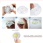 Set 3 Lampi LED Wireless - Cu Telecomanda