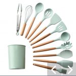 Set 12 ustensile de bucatarie, Antiaderente, Silicon,