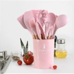 Set 12 ustensile de bucatarie, Antiaderente, Silicon,