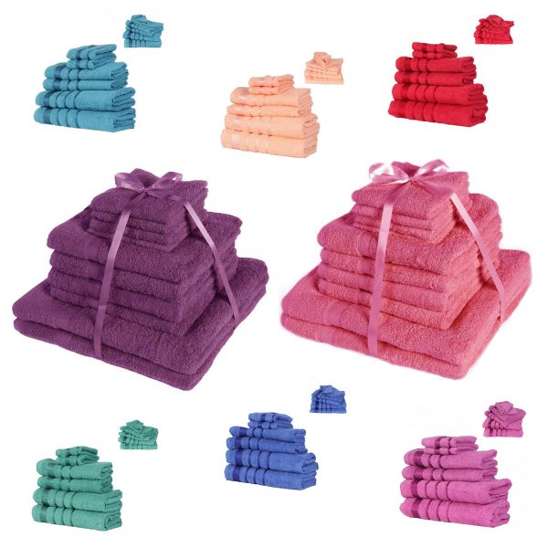 Set 8 prosoape 100% bumbac , tip hotel, diverse culori si marimi