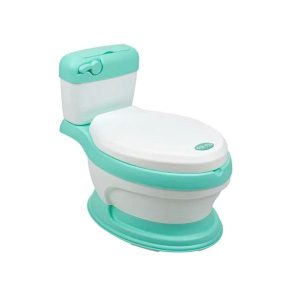 Olita multifuncionala, educationala stil toaleta, MON BEBE Olita multifunctionala imita caracteristicile unei toalete de adult iar designul ei il va incanta pe cel mic si va face tranzitia de la olita la vasul de toaleta foarte usoara. Caracteristici: - confectionata din plastic de calitate superioara; - design atractiv, ce imita forma unei toalete reale cu urmatoarele elemente: buton de tras apa care se misca; capacul toaleta care poate fi ridicat sau coborat; - olita este usor de intretinut si de curatat (contine un compartiment detasabil, care va fi spalat dupa fiecare utilizare); - stabila, conceputa dupa standarde stricte de siguranta; Varsta recomandata: 12 luni+ Dimensiunea produsului este: 44 x 30 x 36 cm.