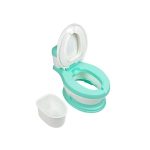 Olita multifuncionala, educationala stil toaleta, MON BEBE Olita multifunctionala imita caracteristicile unei toalete de adult iar designul ei il va incanta pe cel mic si va face tranzitia de la olita la vasul de toaleta foarte usoara. Caracteristici: - confectionata din plastic de calitate superioara; - design atractiv, ce imita forma unei toalete reale cu urmatoarele elemente: buton de tras apa care se misca; capacul toaleta care poate fi ridicat sau coborat; - olita este usor de intretinut si de curatat (contine un compartiment detasabil, care va fi spalat dupa fiecare utilizare); - stabila, conceputa dupa standarde stricte de siguranta; Varsta recomandata: 12 luni+ Dimensiunea produsului este: 44 x 30 x 36 cm.