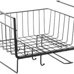 Cos metalic motare sub raft sau masa birou, cu agatator de pahare, cartie si can, 29x24.5x18.5