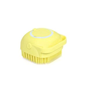 Burete de baie din silicon Mini Soft Brush, cu rezervor pentru gel de dus / sampon