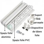 Triplu dispenser bucatarie - rola hartie prosop, folie aluminiu si folie alimentara