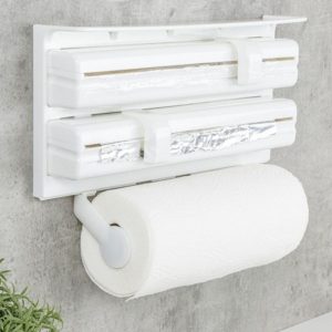 Triplu dispenser bucatarie - rola hartie prosop, folie aluminiu si folie alimentara