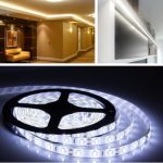 Banda LED 5050 alba, 5 metri, pentru iluminare vitrine