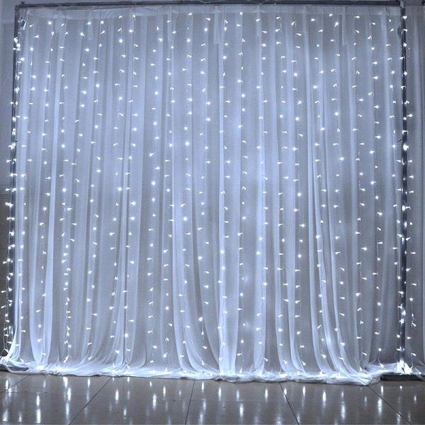 Instalatie Craciun tip perdea ploaie, 3m x 3m, diverse culori, 384 LED