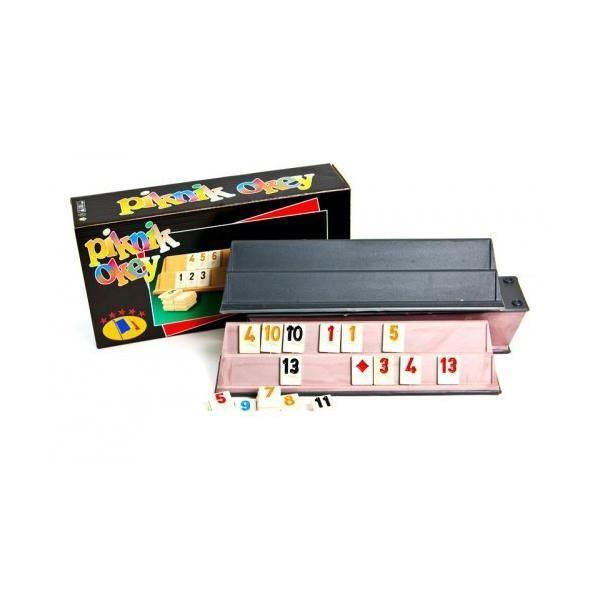 Joc Remi clasic de plastic 106 piese, 4 table, Rummy Piknik Okey Joc Remi clasic de plastic 106 piese, 4 table, Rummy Piknik Okey