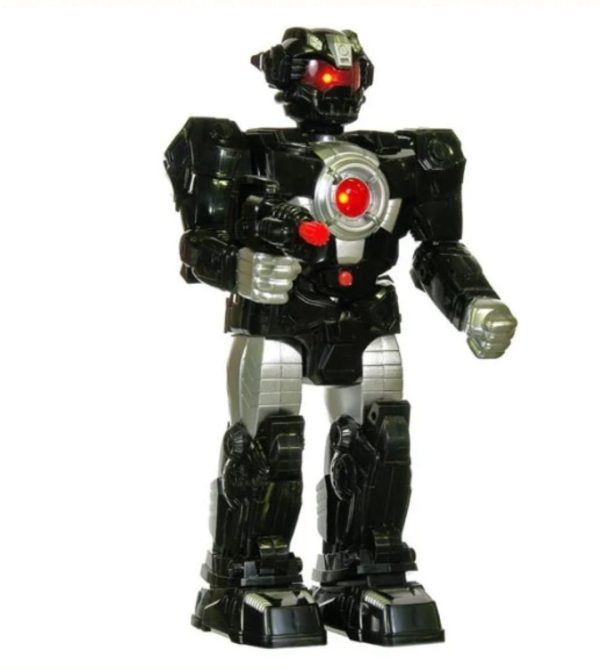 Robot cu baterie cu funcții de lumină și sunet, brațe reglabile și mers motorizat