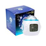 Ceas cu alarmă digitală LED cu proiector de stele, cronometru calendar muzical