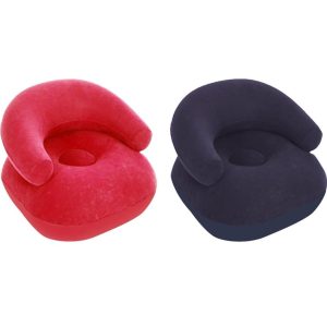 Scaun gonflabil portabil cu aer - pat pentru camping în aer liber, plajă