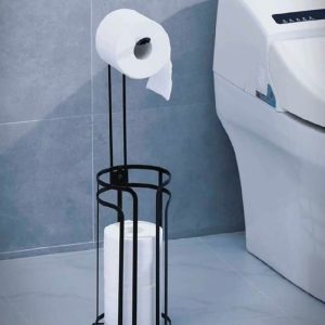 Suport metalic pentru hartia igienica, Negru