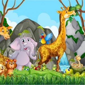 Covor copii Design 3D model Animale din Jungla, 80 x 150 cm 4 Covor copii Design 3D model Animale din Jungla, 80 x 150 cm