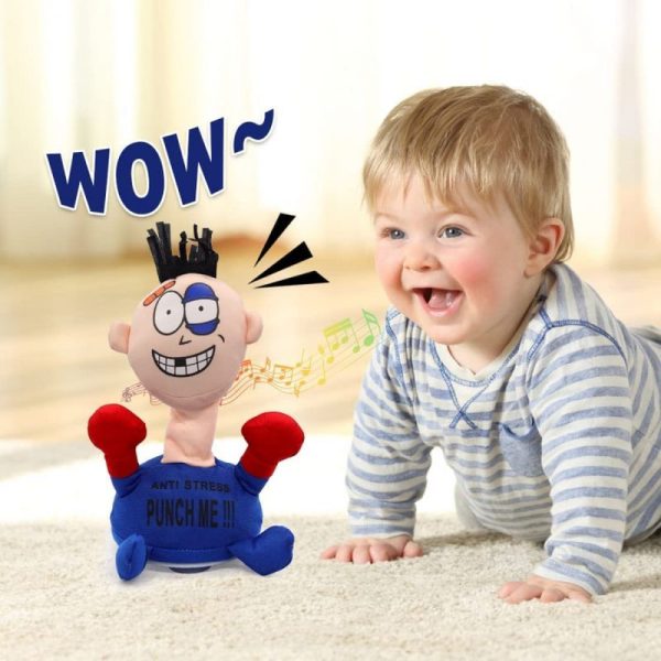 Jucarie interactiva antistres Punch Me cu ventuze, 25 cm