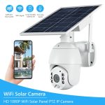 Camera de supraveghere wireless cu panou solar, 1080p, WiFi,
