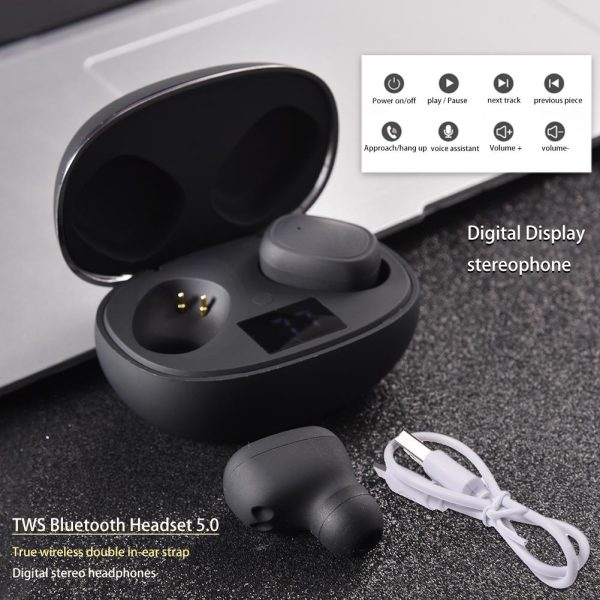 Casti Wireless K28, Bluetooth 5.0, Negru