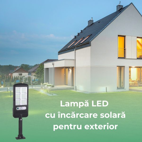 Lampa solara de exterior Led-150 , senzor de miscare , telecomanda, 3 moduri