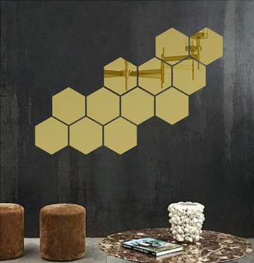 asg1a6f54hg6dsf6gh87sg6h Set 10 oglinzi design hexagon oglinzi decorative