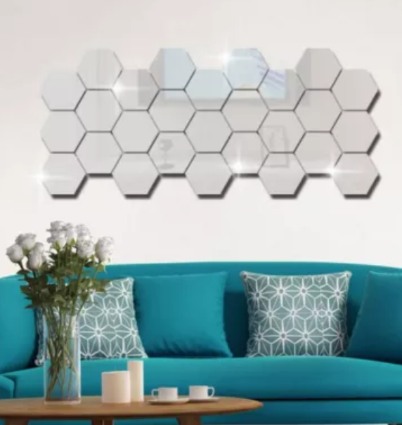 gah87ea64g65sd6h7f6g87hdfgh Set 10 oglinzi design hexagon oglinzi decorative