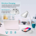 Lampa de birou flexbila cu stand incarcare telefon wireless