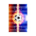 Covor Copii Fotbal, Rosu/Galben/Albastru, Antiderapant 80x150 cm