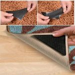 Set 4 Triunghiuri Adezive Anti Alunecare, Auto Adezive, pentru Fixare Covor, 16cm, Garami Shop