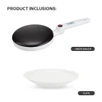 Tigaie de clatite, electrica, 650 W, 20 cm, strat antiaderent, indicator luminos, alb Reflection Vision