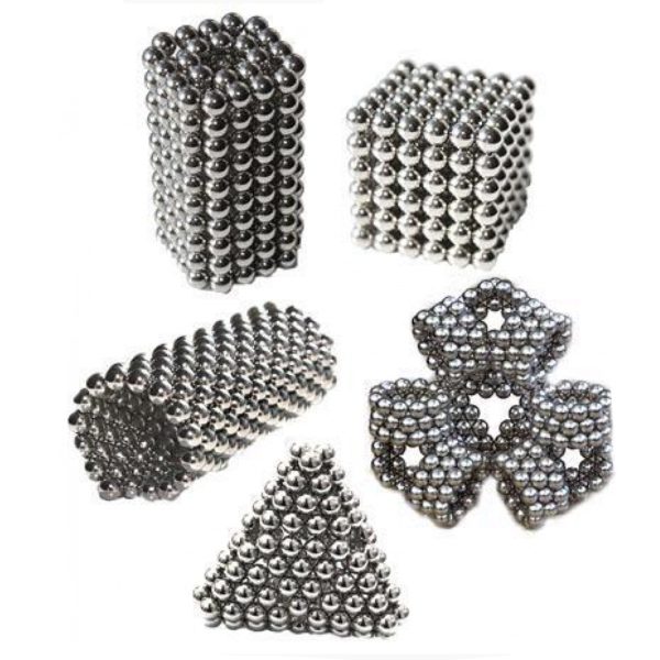 bile4 Bile Magnetice AntiStres Argintiu 216 piese