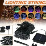 Instalatie decorativa cu panou solar,10m,100 led,multicolor