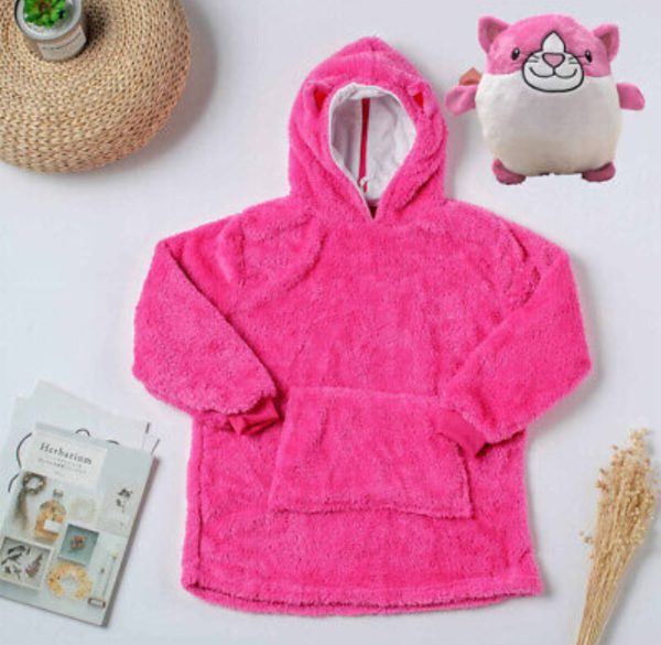 Hanoracul cu blana roz pentru copii