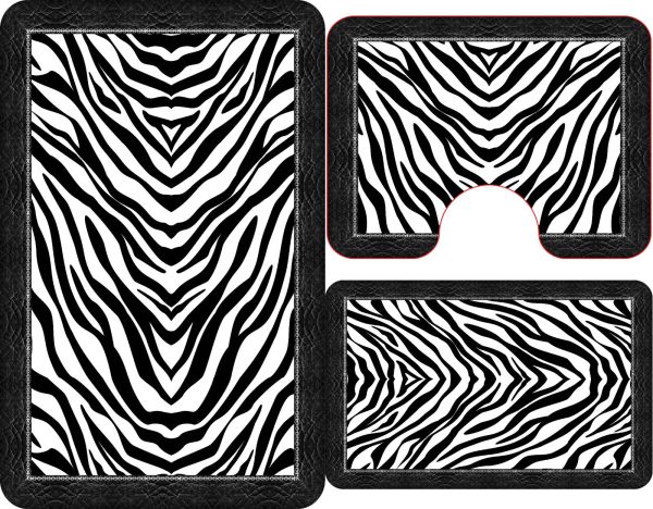Covoare Pentru Baie, 3 Piese, Antiderapante model  Zebra