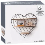 Raft decorativ in forma de inima cu 3 polite