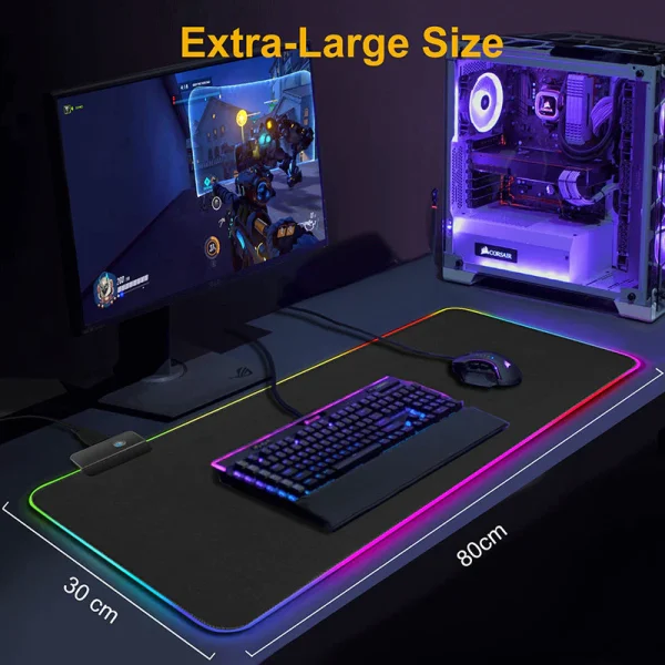 Mouse Pad gaming cu iluminare led rgb 80 x 30