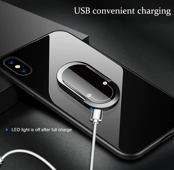 Bricheta electrica cu incarcare USB si inel de suport cu magnet pentru telefon