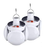 Set 2 x Lampa solara pliabila, tip bec cu 5 moduri de iluminare,rezistenta la apa