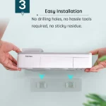 Suport 3 pahare magnetice si dispenser pasta de dinti cu 6 periute