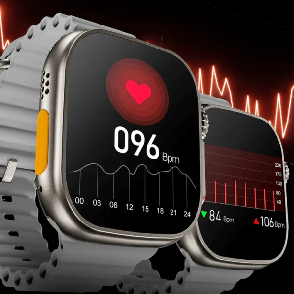 Ceas inteligent SmartWatch Ultra Plus, compatibil cu orice telefon, apel Bluetooth, incarcator wireless,metal