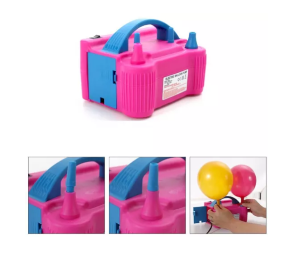 Pompa electrica de umflare a balonului portabila cu doua duze de 600 W 110V +1 set baloane cadou