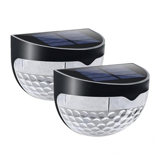 Set 2 Lampi solare de perete 6 Led cu senzor de miscare, Lumina rece