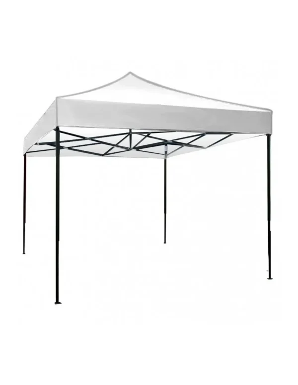 Cort Pavilion 3x3m ALB Pliabil Cadru Metal pentru Curte, Gradina, Evenimente