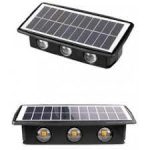 Lampa solara de perete, lumina bidirectionala, 6 LED-uri