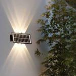 Lampa solara de perete, lumina bidirectionala, 6 LED-uri