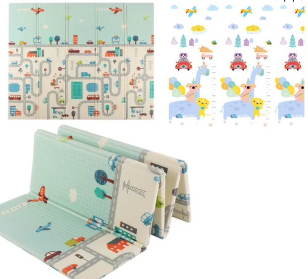 Covor de joaca educativ, Pliabil, Impermeabil, Dimensiune 200 x 150, Grosime 1 cm, Imprimeu pe ambele parti