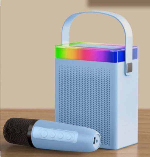 BOXA5 Boxa de karaoke cu microfon wireless, difuzor portabil cu lumina RGB LED