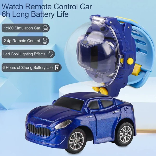 Masinuta cu telecomanda tip ceas - ALBASTRU