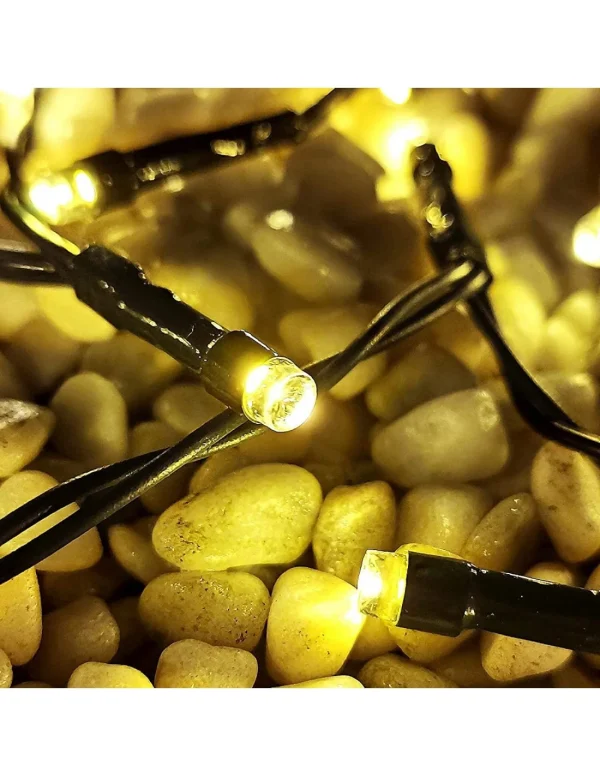 Instalatie solara decorativa 300 LED-uri 33 m cu telecomanda - ALB CALD