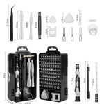 Set trusa de scule cu 115 piese de precizie si o surubelnita flexibla, pentru reparare electrocasnice de mici dimensiuni