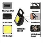 Set 1+1 Breloc mini proiector, desfacator de sticle, prindere carabina, magnetica, acumulator, 800lm, negru 2 Set 1+1 Breloc mini proiector, desfacator de sticle, prindere carabina, magnetica, acumulator, 800lm, negru