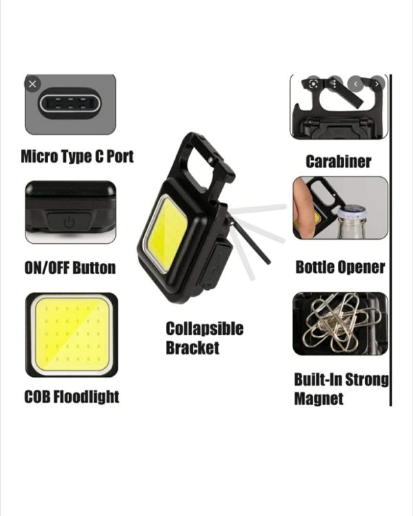 WhatsApp Image 2024-01-29 at 09.34.10 (1) Set 1+1 Breloc mini proiector, desfacator de sticle, prindere carabina, magnetica, acumulator, 800lm, negru